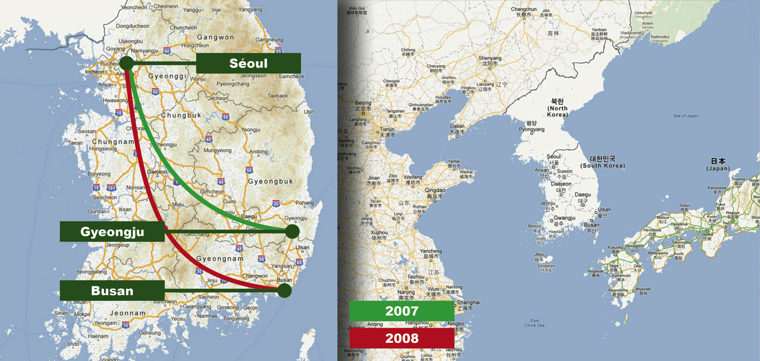 Deux séjours en Corée du sud en 2007 et 2008